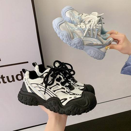 Damen sportliche Lauf-Sneaker mit atmungsaktiver Mesh-Oberfläche und robustem Sohlenprofil EB