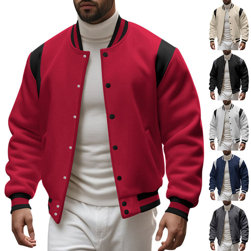 Herren Sportliche Collegejacke mit modernem Design und Kontrastärmel EB
