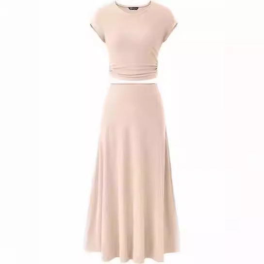 Damen Maxikleid mit Raffinierten Raffungselementen und Elegantem Schnitt EB