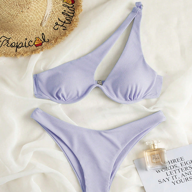 Damen Triangel-Bikini mit asymmetrischem Schnitt und gepolstertem Oberteil EB