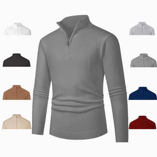 Herren Pullover mit hohem Kragen und Reißverschluss EB