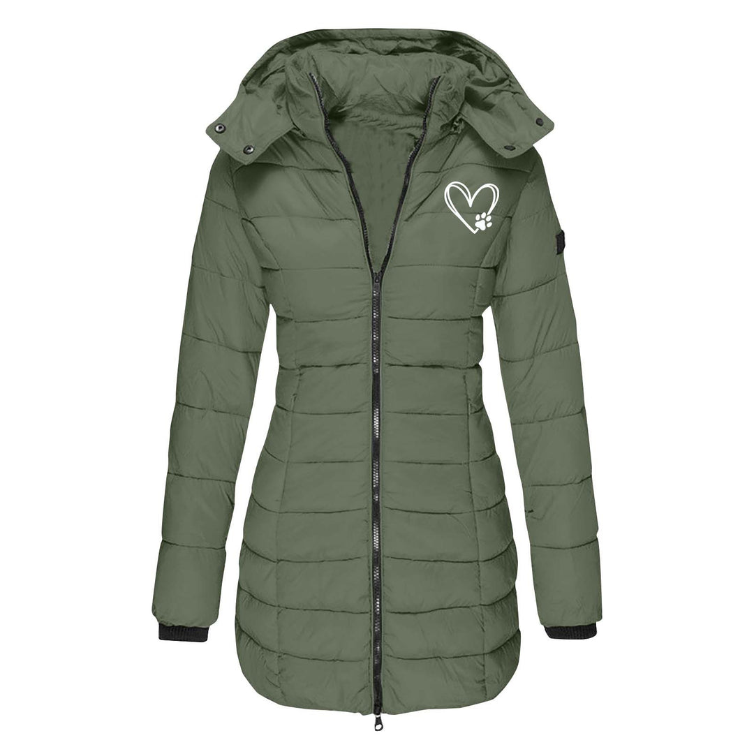 Damen gesteppte Winterjacke mit abnehmbarer Kapuze EB