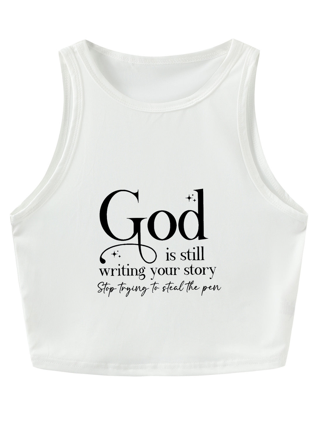Damen Crop-Top mit kreativem Spruch und lässigem Schnitt EB