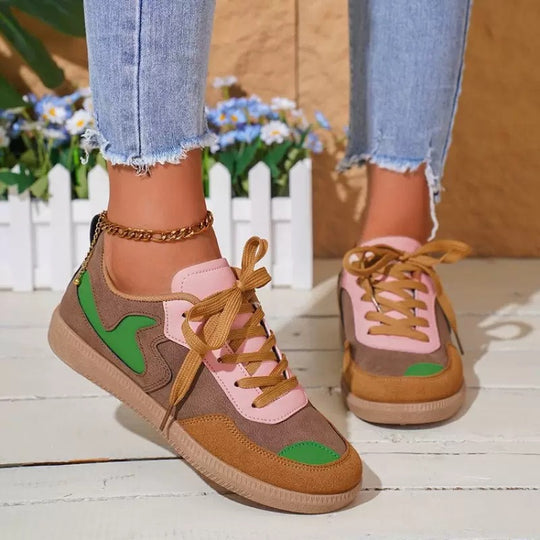 Damen Retro-Sneaker mit Gummisohle, leichtem Textilfutter und Komfortfußbett EB