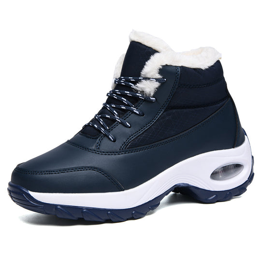 Damen Winterboots mit modischem Kunstfellkragen und rutschfester Sohle EB