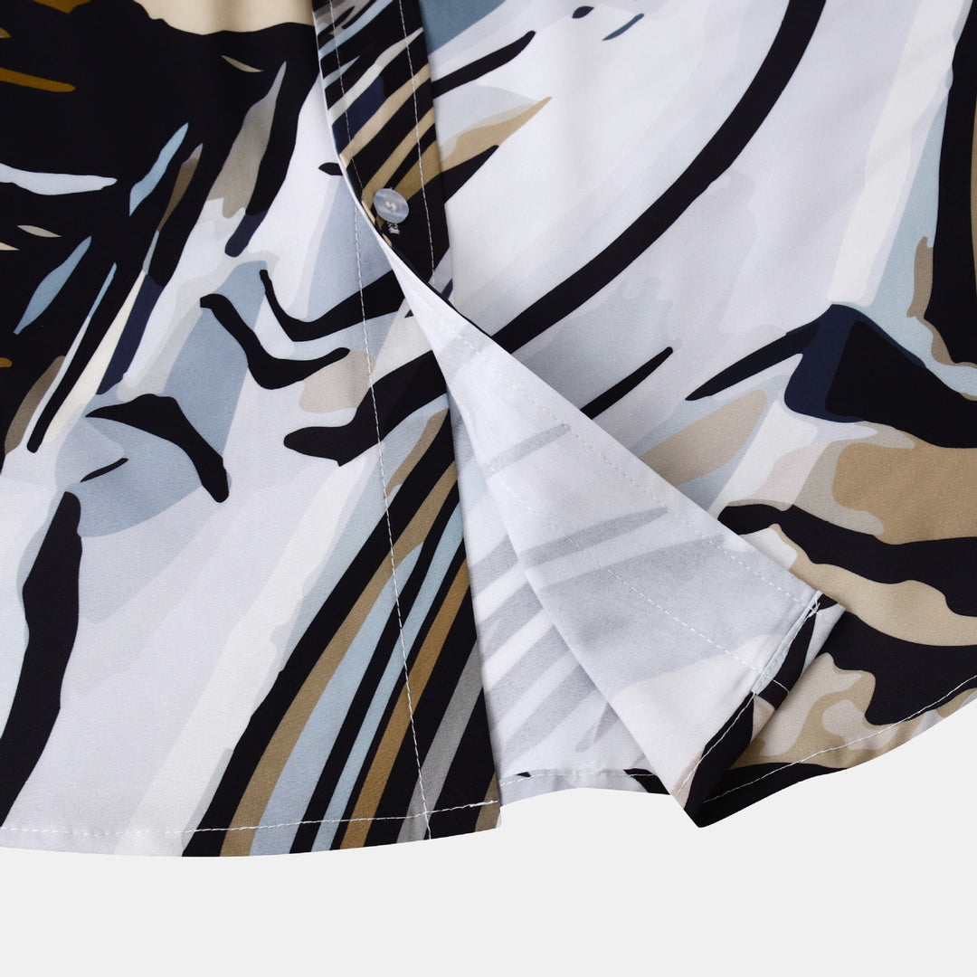 Damen Kurzarmhemd mit modernem abstraktem Design EB