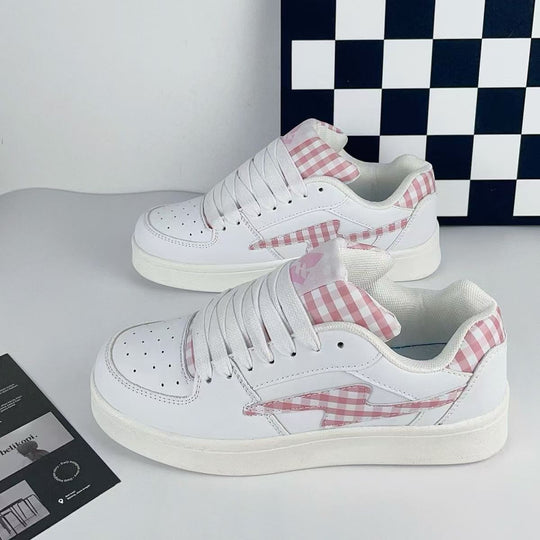 Damen Sneakers im modernen Karo-Design mit atmungsaktiven Materialien EB
