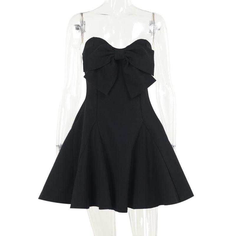 Damen skaterförmiges Cocktailkleid mit großem Schleifendetail EB