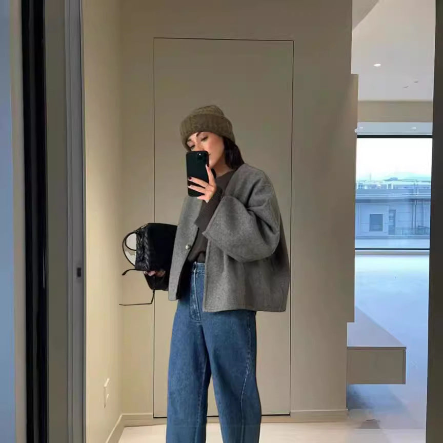Damen Oversized Wolljacke EB