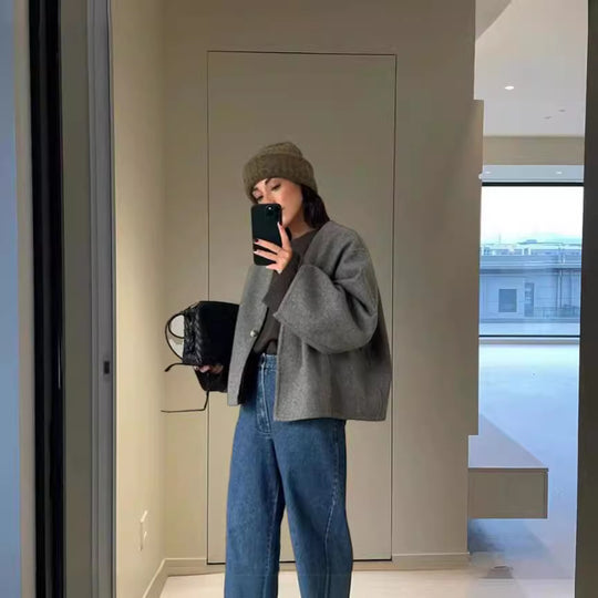 Damen Oversized Wolljacke EB