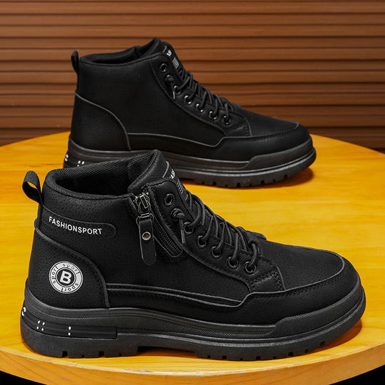 Damen Hohe Schnürstiefel mit praktischer Reißverschlussöffnung und robuster Profilsohle EB