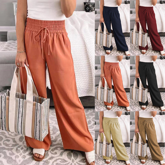 Damen Weite Freizeithose mit elastischem Bund und praktischen Taschen EB