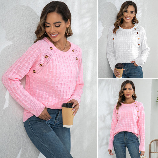 Damen Strickpullover mit strukturiertem Wellenmuster EB