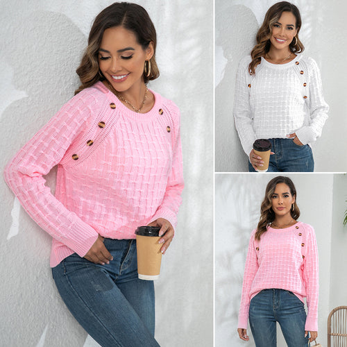 Damen Strickpullover mit strukturiertem Wellenmuster EB