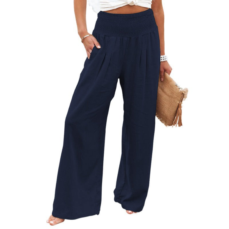 Damen weite Sommerhose mit elastischem Bund und komfortablem Schnitt EB