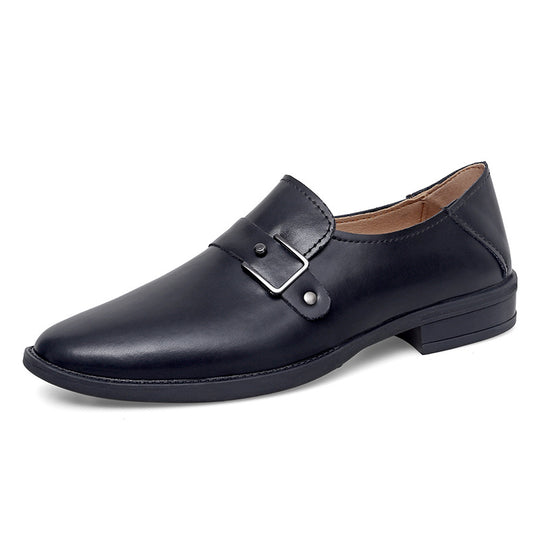 Herren Elegante Leder Slipper mit Schnalle EB