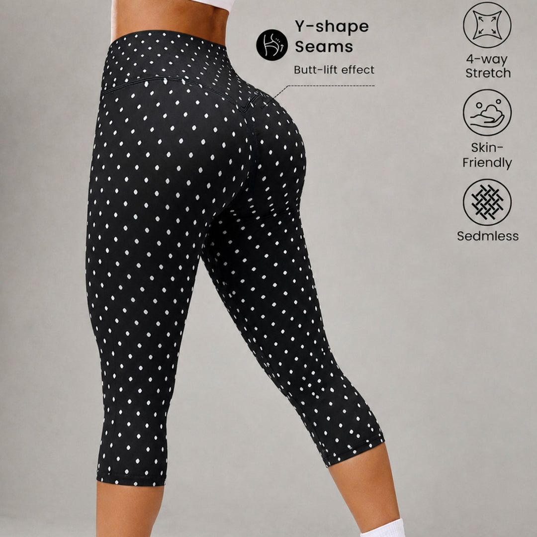 Damen Sportliche 3/4-Leggings mit Y-förmigen Nähten und Anti-Cellulite-Effekt EB