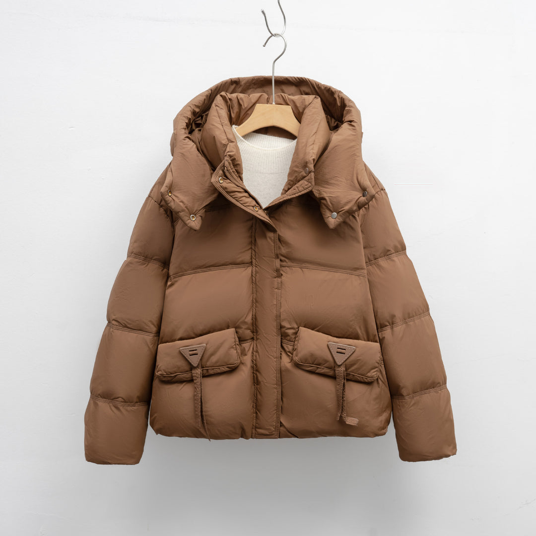 Damen Isolierte Steppjacke mit praktischen Taschen und Kapuze EB