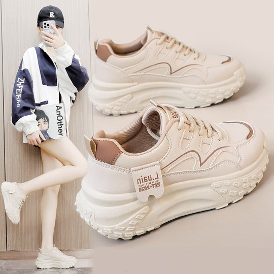 Damen Sportliche Plattform Sneakers mit dämpfender Sohle und atmungsaktivem Obermaterial EB