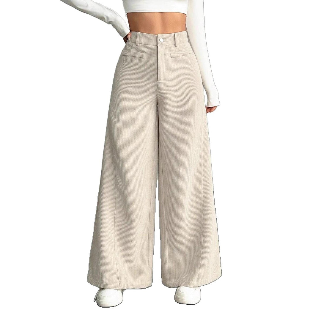 Damen weite Faltenhose mit hohem Bund EB