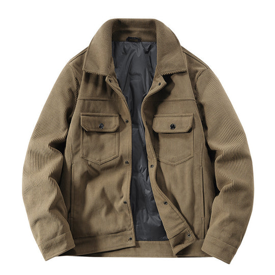Herren Cordjacke mit gesteppter Thermofütterung und aufgesetzten Brusttaschen EB