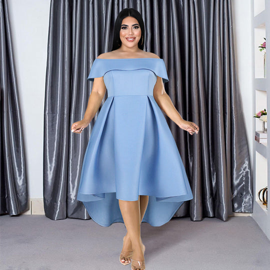 Damen Hochzeitskleid mit schulterfreiem Design und schwingendem Saum EB