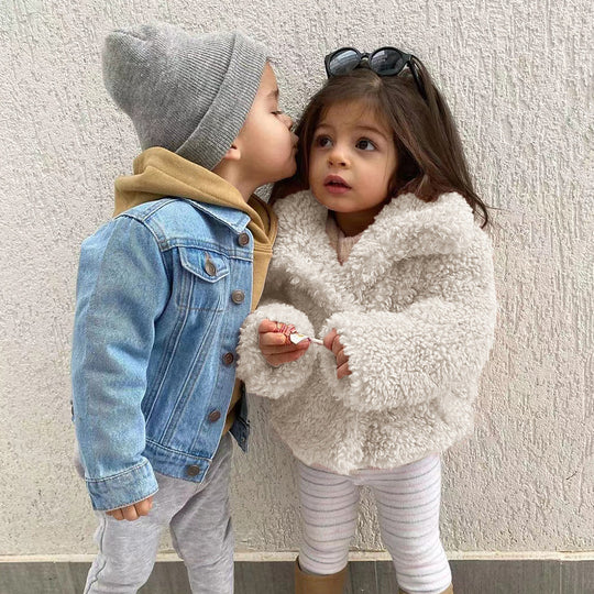 Damen Kuschelige und voluminöse Teddyjacke EB