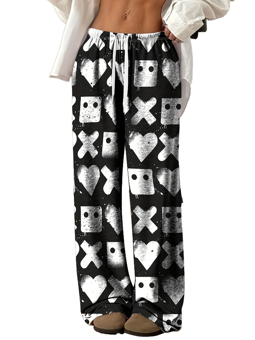 Damen Freizeithose mit einzigartigem Print und elastischem Bund EB