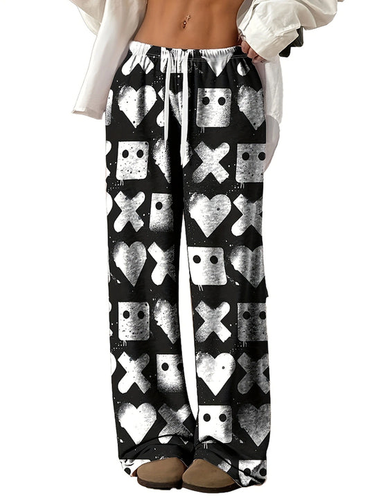 Damen Freizeithose mit einzigartigem Print und elastischem Bund EB