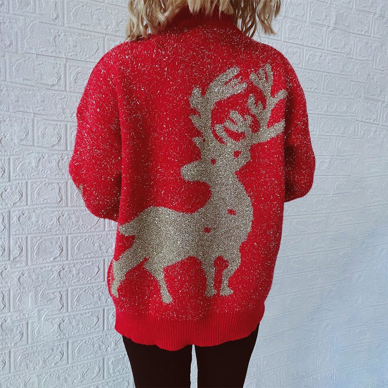 EB | Weihnachtlicher Strickpullover Mit Festlichem Motiv