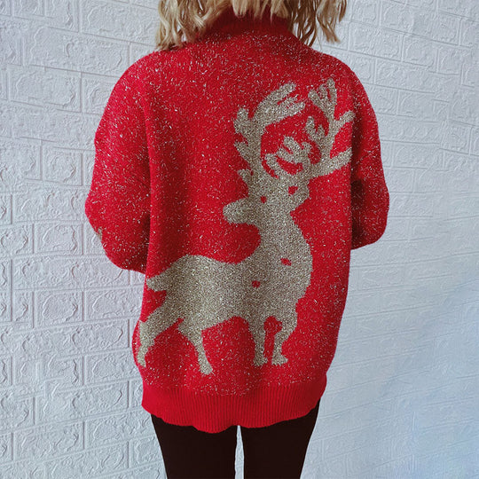 EB | Weihnachtlicher Strickpullover Mit Festlichem Motiv