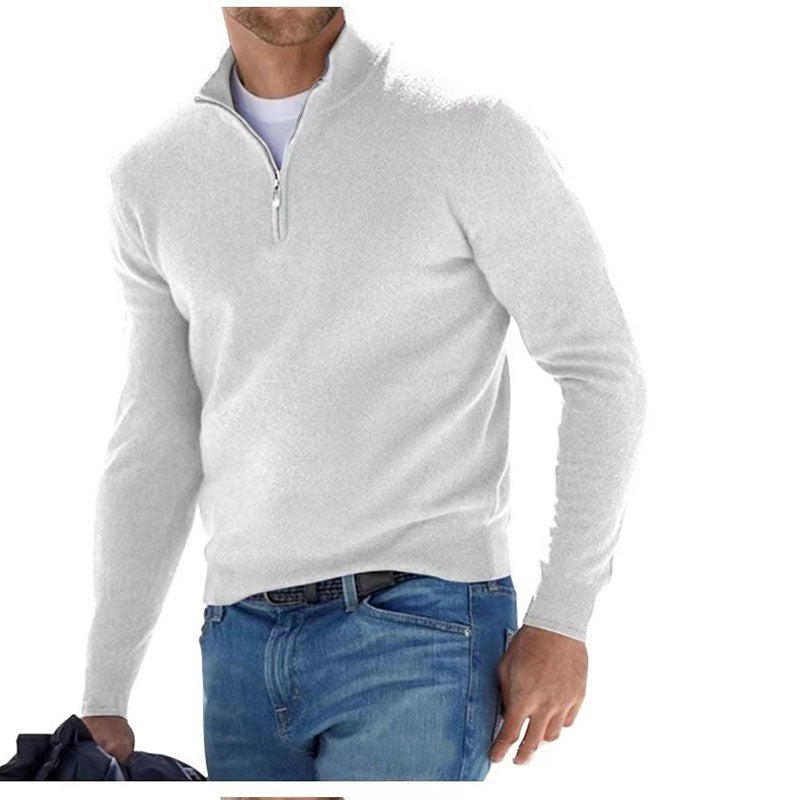 Damen nan leichter Sweatshirtpullover mit halbem Reißverschluss EB