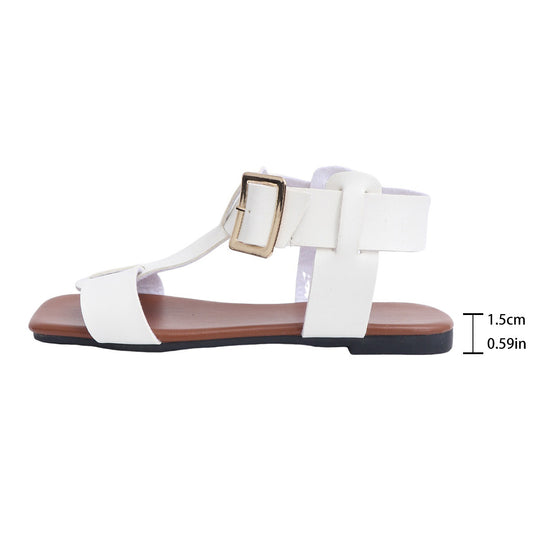 Damen Sandalen mit elegantem Riemendesign und verstellbarem Schnallenverschluss EB