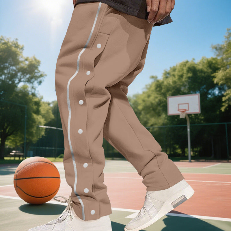 Herren Sportliche Jogginghose mit seitlichen Druckknöpfen und elastischem Bund EB