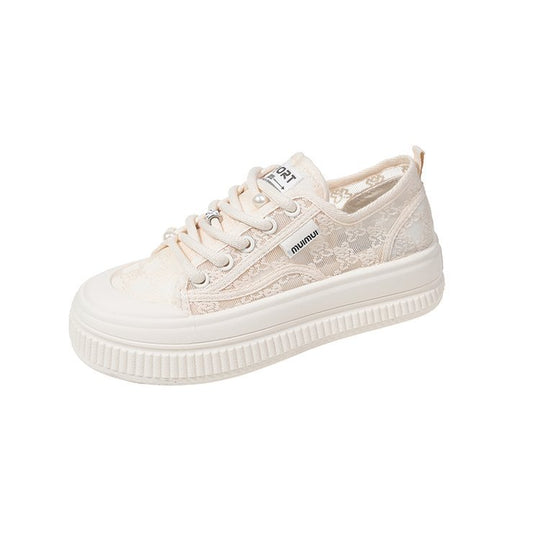 Damen Sneaker mit strapazierfähigem Obermaterial und dicker Laufsohle EB