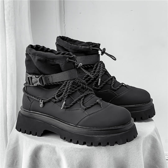 Damen gefütterte Winterstiefel mit rutschfester Profilsohle und verstellbarem Schaft EB