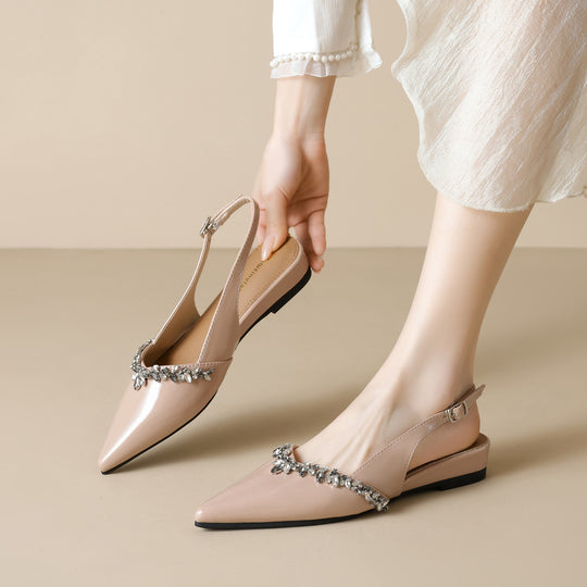 Damen Slingback-Pumps mit funkelndem Strassbesatz und elegantem Design EB