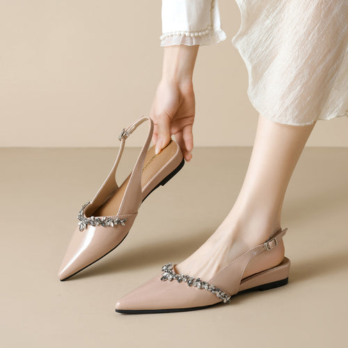 Damen Slingback-Pumps mit funkelndem Strassbesatz und elegantem Design EB