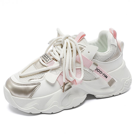 Damen Sportliche Chunky Sneakers mit atmungsaktivem Mesh und modischen Akzenten EB