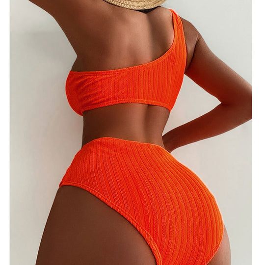 Damen High-Waist Bikini mit geschmackvollem Goldakzent EB