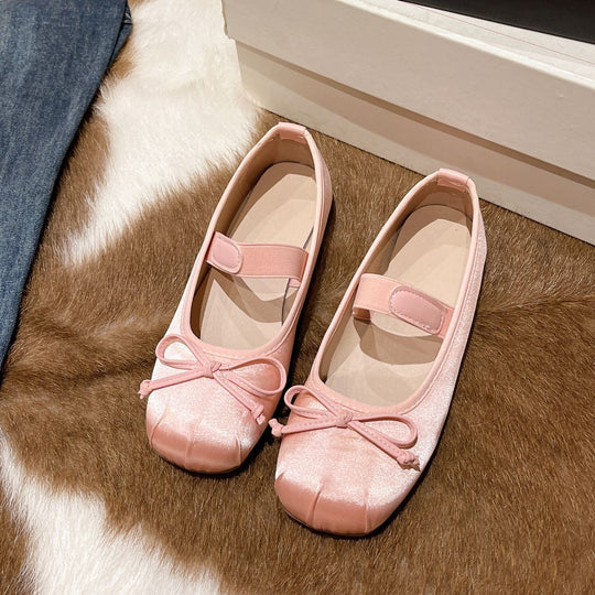 Damen elegante Ballerinas mit verstellbarem Riemen und Schleifenverzierung EB