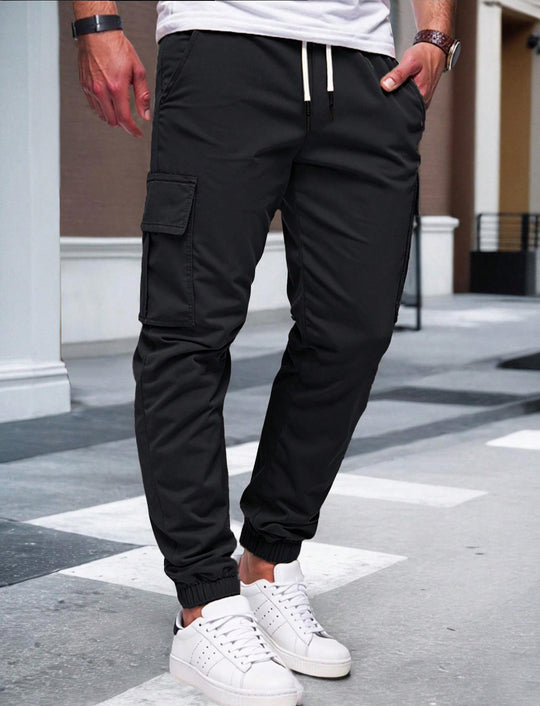 Herren Cargo-Hose mit elastischem Bund und multifunktionalen Taschen EB