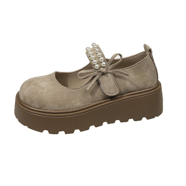 Damen Bequeme und elegante Ballerinas mit Perlenriemen EB