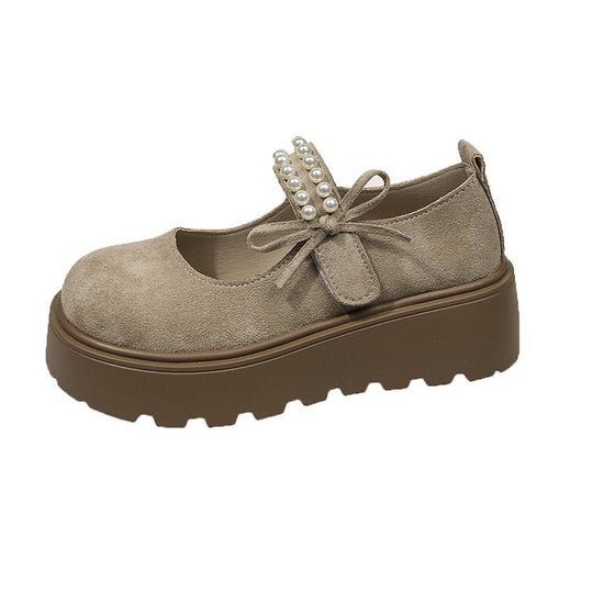 Damen Bequeme und elegante Ballerinas mit Perlenriemen EB