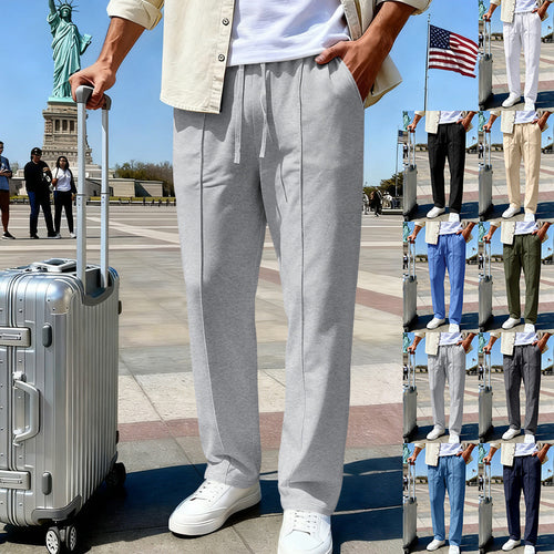 Herren nan lässig-elegante Bundfalten-Sweathose mit Bügelfalte, elastischem Tunnelzugbund und seitlichen Eingrifftaschen EB