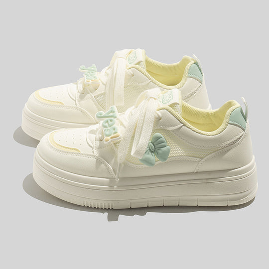 Damen Sneaker mit verspieltem Schleifenmotiv und bequemer Dämpfung EB