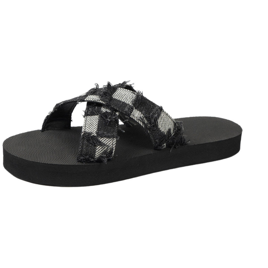 Damen Modische Flip-Flop Sandalen mit ausgefallenem Design EB