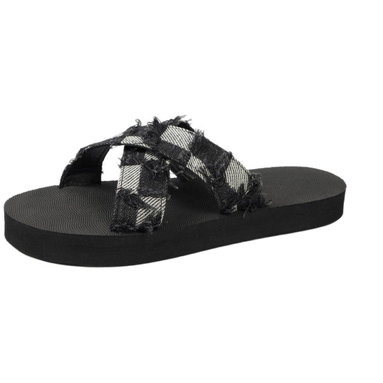Damen Modische Flip-Flop Sandalen mit ausgefallenem Design EB