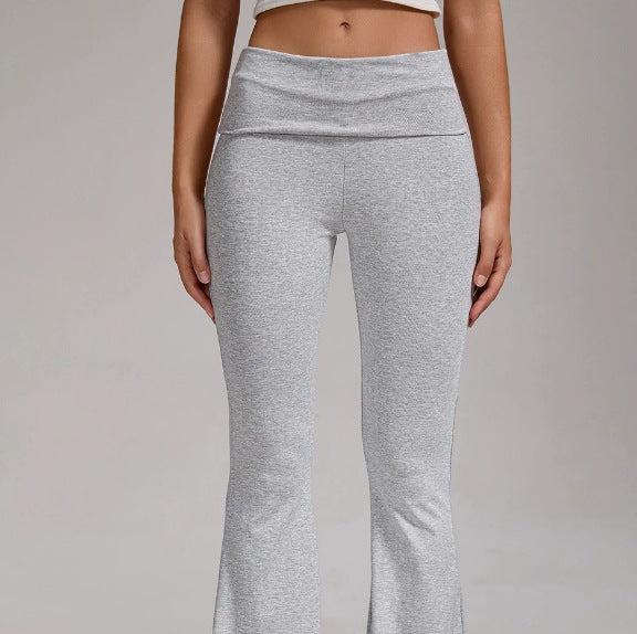Damen nan hochgeschnittene Stretch-Flare-Yogahose mit formendem Bund EB