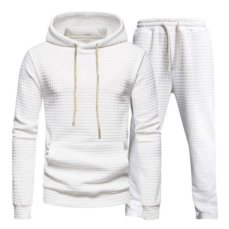 Herren Freizeit-Hoodie und Jogginghose-Set mit strukturiertem Design EB